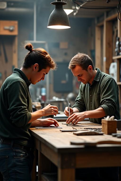 Gekko Gearの工房で働く職人たち