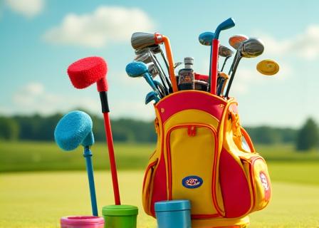 ジュニア向けカラフルなゴルフ用品
